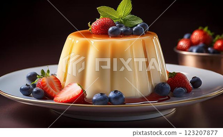 Luxurious pudding dessert plate 4 123207877