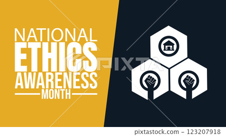 National Ethics Awareness Month Banner, Promoting Integrity and Ethical Practices 123207918