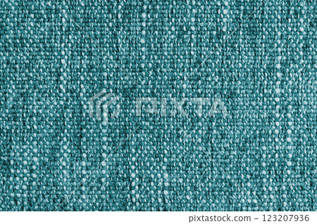 Turquoise Jacquard fabric with large loose woven, coarse weave texture background Turquoise Jacquard fabric with large loose woven, coarse weave texture background 123207936