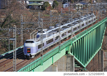 中央線 鳥梢～猿橋 JR東京E351系S2電車 (松本) 超級梓 123208045