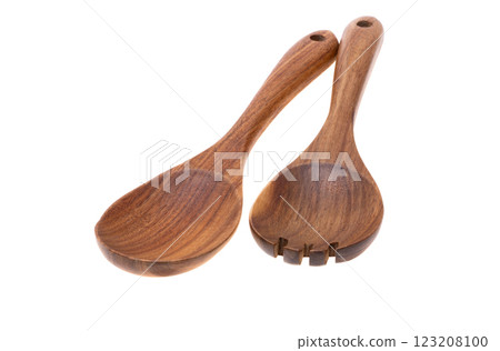 wooden spatulas isolated wooden spatulas isolated 123208100