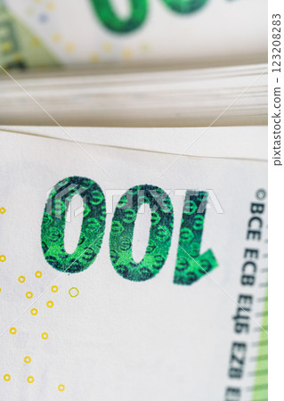 euro banknotes close up euro banknotes close up 123208283