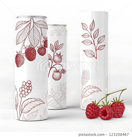 Berry-Infused Beverage Packaging Design 123208467