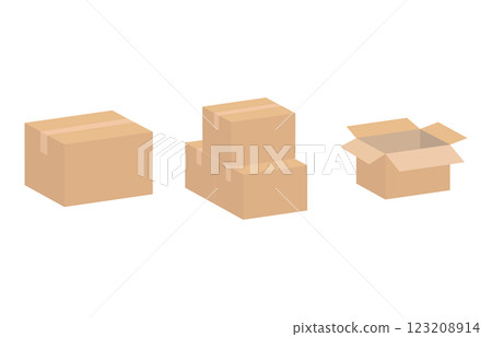 簡單的紙板向量插圖集材料 123208914