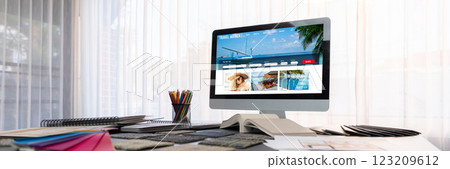 Online travel agency website for brisk search and travel planning 123209612
