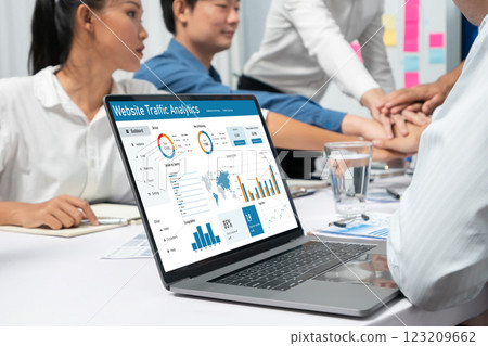 Computer software for website traffic analytics data on computer screen brisk Computer software for website traffic analytics data on computer screen brisk 123209662