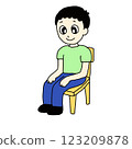 Illustration of sitting action 123209878