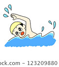 Swimming action illustration 123209880