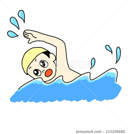 Swimming action illustration 123209880