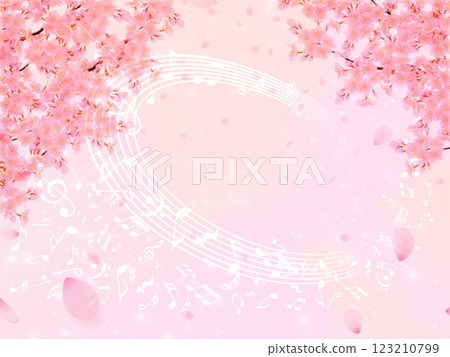 盛開的櫻花背景素材 123210799