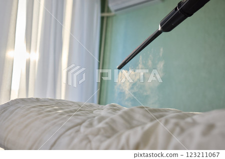 Steam Cleaning in Progress We Are Freshening Up Your Bedding for a Cozy Experience Steam Cleaning in Progress We Are Freshening Up Your Bedding for a Cozy Experience 123211067