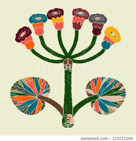 hand drawn floral border with letters made of paper hand drawn floral border with letters made of paper 123211208