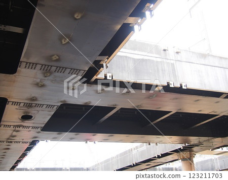 A view of the pedestrian deck under repair 123211703