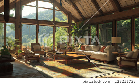 Luxury villa living room 123211723