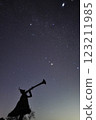 Trumpeter and Starry Sky 123211985