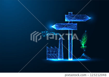 Sustainable future choice concept vector illustration. ESG and environmental responsibility. 123212048