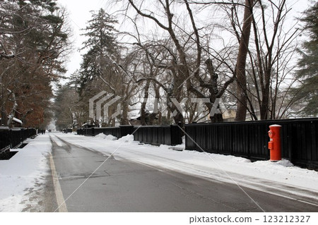 Attractive streetscape: Little Kyoto of Michinoku, Samurai Residence Street, Kakunodate, Akita Prefecture 123212327