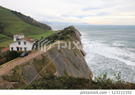 The cape seen from San Telmo Church in Zumaia, Basque Country The cape seen from San Telmo Church in Zumaia, Basque Country 123212392