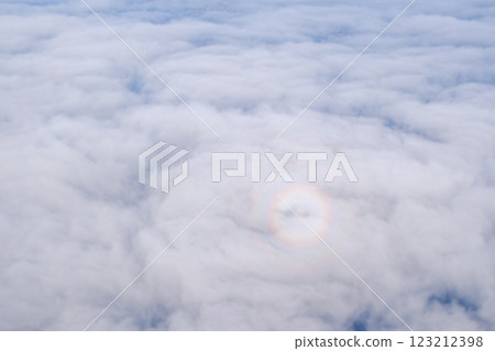 View of the Brocken phenomenon from an airplane 123212398