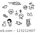 Cute hand-drawn illustrations that can be used as a focal point 123212407