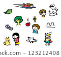 Cute hand-drawn illustrations that can be used as a focal point 123212408