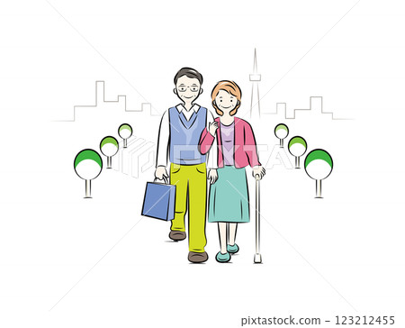 老年夫婦外出購物與旅遊 | 護理系列 123212455