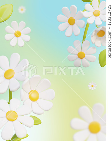 White daisy flower 3D event banner template 123212725