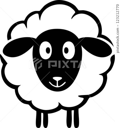 Cartoon vector sheep drawn Logo Cartoon vector sheep drawn Logo 123212770