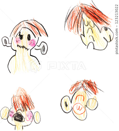 孩子們繪製的各種面部表情變化 123213022