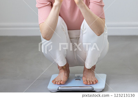A woman on a scale A woman on a scale 123213130