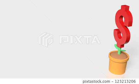 The Dollar symbol in plant for Business concept 3d Rendering. 123213206