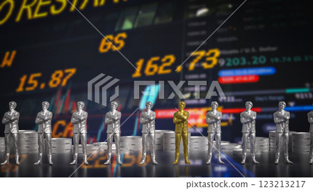 The Business men for  Human Resource Management concept 3d Rendering. 123213217