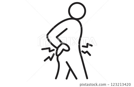 背痛患者的簡單圖示說明 背痛患者的簡單圖示說明 123213420