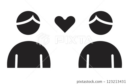 Simple icon illustration of gay couple 123213431