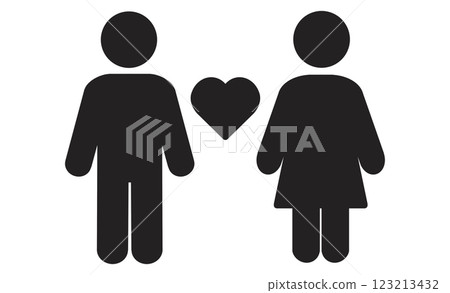 Simple icon illustration of a couple 123213432