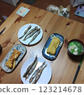 吉娃娃抬頭看著桌上的食物 123214678