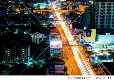 City skyline illuminated at night, Bangkok, Thailand City skyline illuminated at night, Bangkok, Thailand 123215211