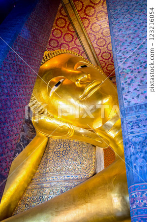 Big Golden Buddha statue at Wat Pho Bangkok Thailand 123216054
