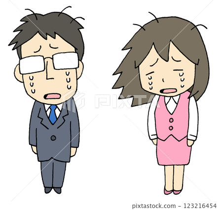 Men and women crying in despair Men and women crying in despair 123216454