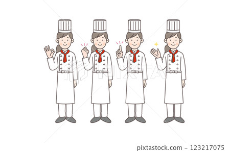 女廚師姿勢集01_全身 123217075