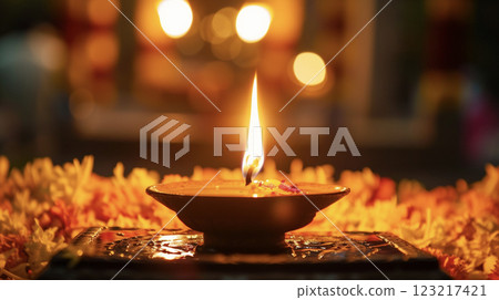 Diwali Festival Lamp AI Image 123217421