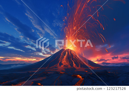 volcanic eruption 123217526