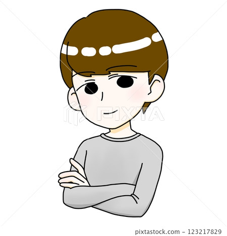 Smiling person with arms crossed Smiling person with arms crossed 123217829