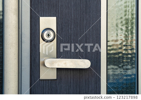 Door knob at entrance 123217898