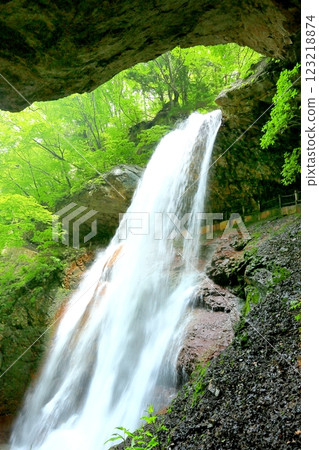 Fresh green lightning waterfall Fresh green lightning waterfall 123218874