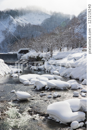 Snowy scenery at Hijiori Onsen Snowy scenery at Hijiori Onsen 123219240