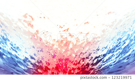 白色背景抽象紋理與熱紅色和冷藍色斑駁的紋理爆裂。 123219971