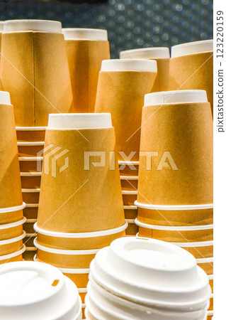 Stacked paper cups 123220159
