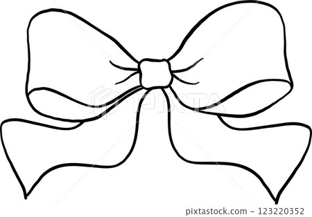 Coquette Bow Hand Drawn Outline 123220352