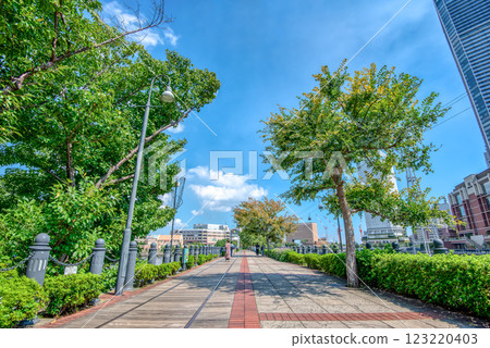 橫濱港未來城市景觀火車路通往世界搬運工 123220403